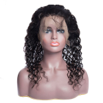 Virgin Hair Water Wave 360 Lace Frontal Closure 22.5x4x2 With Adjustable Strap Medium Brown Lace